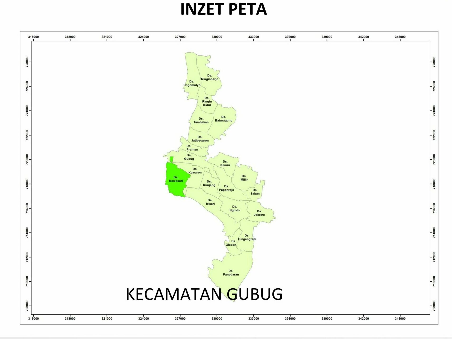 Peta Kecamatan Gubug Kabupaten Grobogan